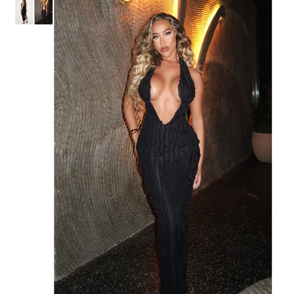 Fashion Nova Dresses & Skirts - FASHION NOVA Ivy Textured Maxi Dress - Black